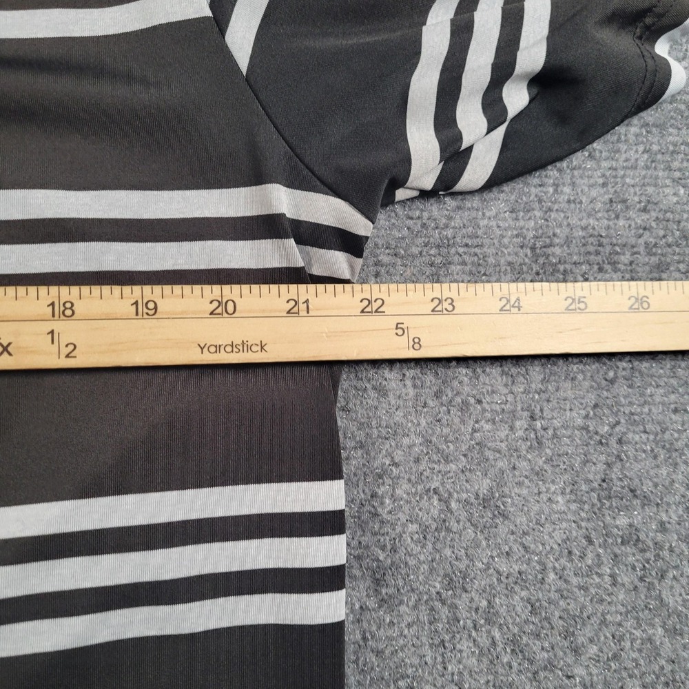 Adidas Polo Shirt Mens Large Black Gray Striped Puremotion Golf Performance - Picture 5 of 8